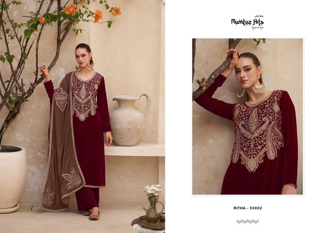 Mumtaz Ritha Velvet Designer Salwar Suits Catalog
